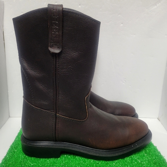 Red Wing Pecos Boots Mens Sz 10.5 B Red Brown Leather 1132 Western Work USA Moto
